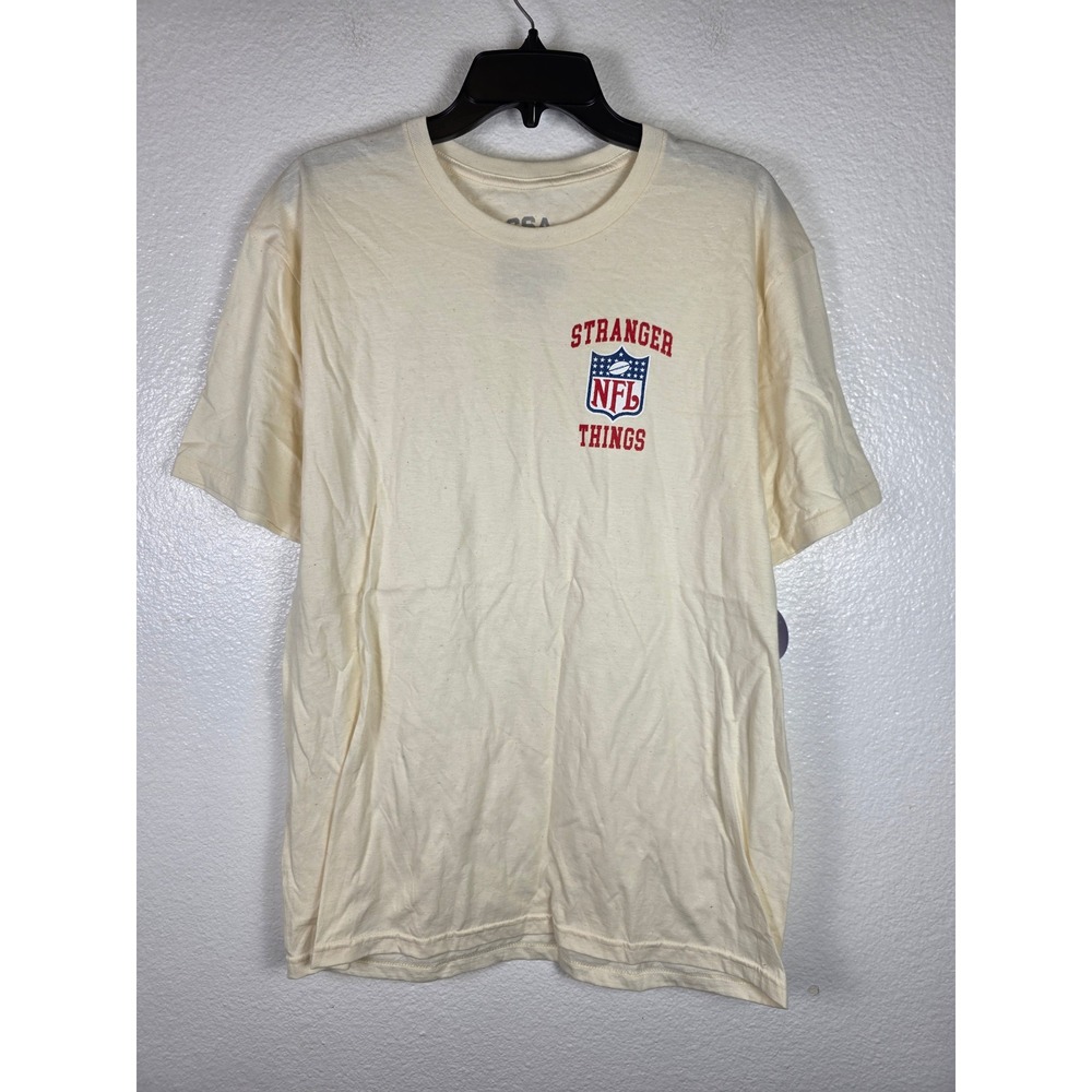 NFL x Stranger Things Netflix Gameday T-Shirt Cream Eleven 11 Mens Large